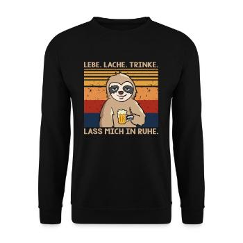 Rire en direct Laisse-moi tranquille Paresseux - Sweat-shirt Unisexe - noir - Devant - Alina (178cm) & Michal (187cm)