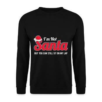 Ich Bin Kein Weihnachtsmann, Aber Du Kannst Auf - Unisex Pullover - Schwarz - Vorne - Alina (178cm) & Michal (187cm)