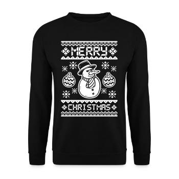 Joyeux Noël Cool bonhomme de neige avec - Sweat-shirt Unisexe - noir - Devant - Alina (178cm) & Michal (187cm)