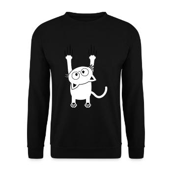 Chaton à griffures Cat falls - Sweat-shirt Unisexe - noir - Devant - Alina (178cm) & Michal (187cm)