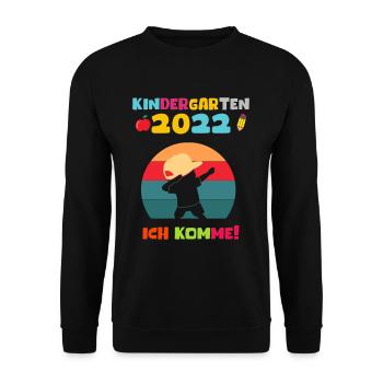 Kindergarten 2022 Ich Komme Dabbing Junge - Unisex Pullover - Schwarz - Vorne - Alina (178cm) & Michal (187cm)