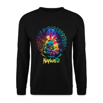 Namaste Zen Yoga Meditate - Unisex Pullover - Schwarz - Vorne - Alina (178cm) & Michal (187cm)