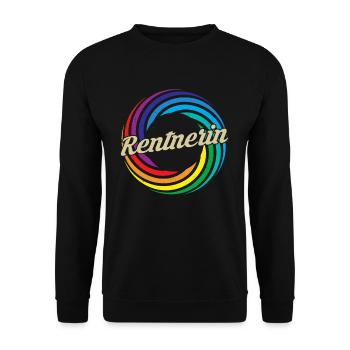 Rentnerin 2023 - Unisex Pullover - Schwarz - Vorne - Alina (178cm) & Michal (187cm)