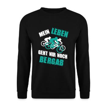 Downhill Mein Leben geht nur noch Bergab - Unisex Pullover - Schwarz - Vorne - Alina (178cm) & Michal (187cm)