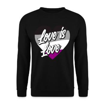 Asexuell Flagge Stolz Liebe - Unisex Pullover - Schwarz - Vorne - Alina (178cm) & Michal (187cm)