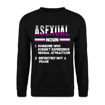 Asexuell Asexualität Outing - Unisex Pullover - Schwarz - Vorne - Alina (178cm) & Michal (187cm)