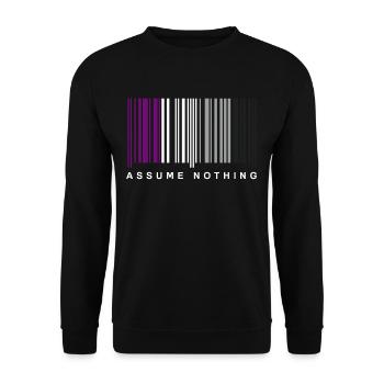 Code à barres asexué - Sweat-shirt Unisexe - noir - Devant - Alina (178cm) & Michal (187cm)
