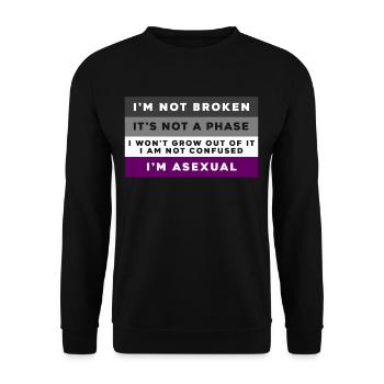 Asexuell Outing Asexualität Geschenk - Unisex Pullover - Schwarz - Vorne - Alina (178cm) & Michal (187cm)