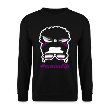 Asexuell Frau Frauen Geschenk - Unisex Pullover - Schwarz - Vorne - Alina (178cm) & Michal (187cm)