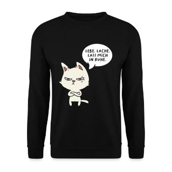 Lebe Lache Lass Mich In Ruhe - Unisex Pullover - Schwarz - Vorne - Alina (178cm) & Michal (187cm)