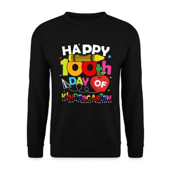 Happy 100th Day Of Kindergarten - Unisex Sweatshirt - black - Front - Alina (178cm) & Michal (187cm)