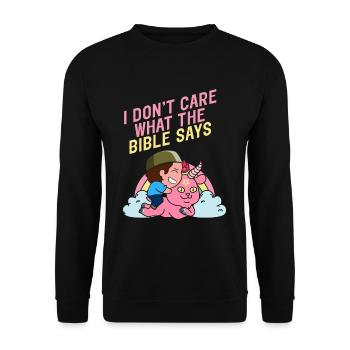 I Don't Care What The Bible Says Satanism Goat - Unisex Sweatshirt - black - Front - Alina (178cm) & Michal (187cm)
