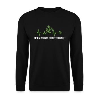 My heart beats for Dieffenbachia's heartbeat - Unisex Sweatshirt - black - Front - Alina (178cm) & Michal (187cm)
