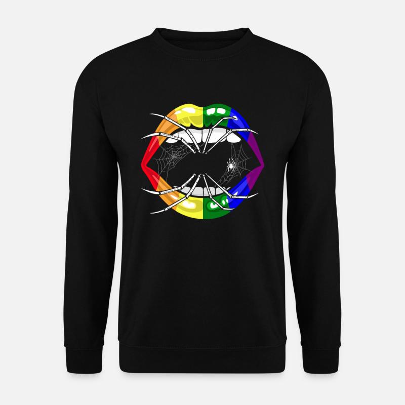 LGBTQ Rainbow Lips Halloween - Sweat-shirt Unisexe - noir