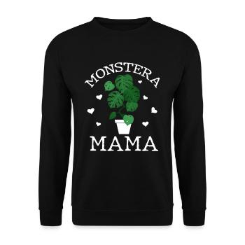 Monstera Mama - Unisex Pullover - Schwarz - Vorne - Alina (178cm) & Michal (187cm)