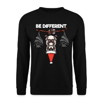Be Different Raccoon Bat Santa Claus - Unisex Sweatshirt - black - Front - Alina (178cm) & Michal (187cm)