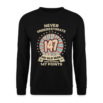 Never Underestimate a Snooker Player 147 Maximum - Unisex Sweatshirt - black - Front - Alina (178cm) & Michal (187cm)