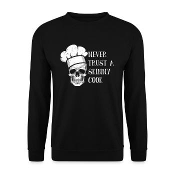 Ne faites jamais confiance à un cuisinier maigre - Sweat-shirt Unisexe - noir - Devant - Alina (178cm) & Michal (187cm)