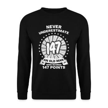 Never Underestimate a Snooker Player 147 Maximum - Unisex Sweatshirt - black - Front - Alina (178cm) & Michal (187cm)