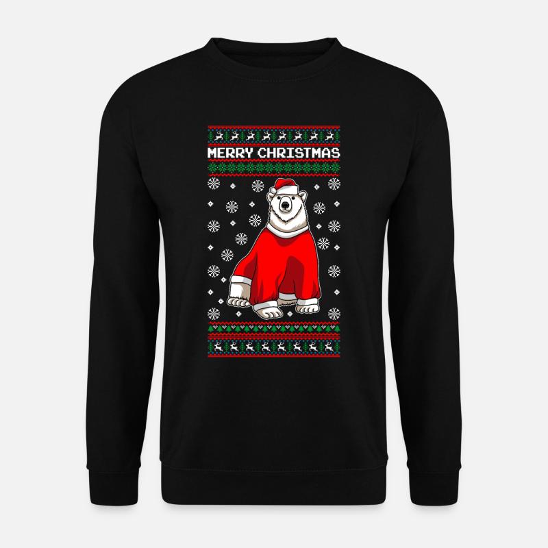 Polar Bear Merry Christmas - Unisex Sweatshirt - black