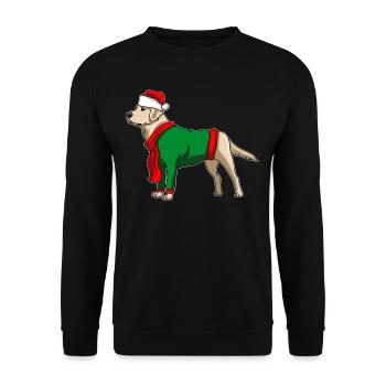 Labrador with Christmas Hat Christmas Costume - Unisex Sweatshirt - black - Front - Alina (178cm) & Michal (187cm)