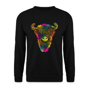 Buffalo Retro Bison Ox Vintage Buffalo - Sweat-shirt Unisexe - noir - Devant - Alina (178cm) & Michal (187cm)