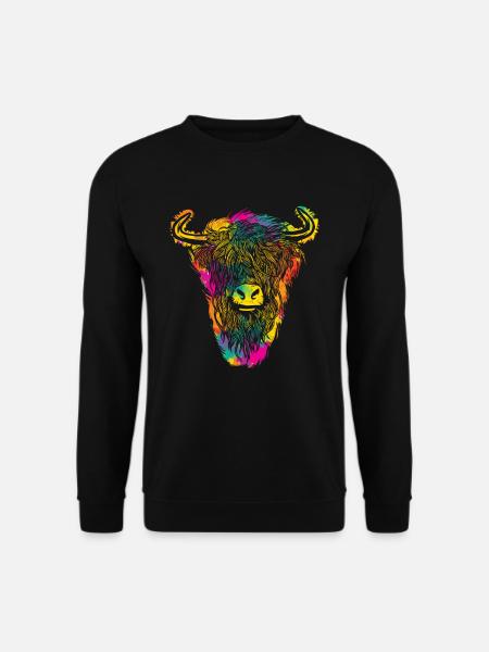 Büffel Retro Bison Ochse Vintage Büffel - Unisex Pullover - Schwarz
