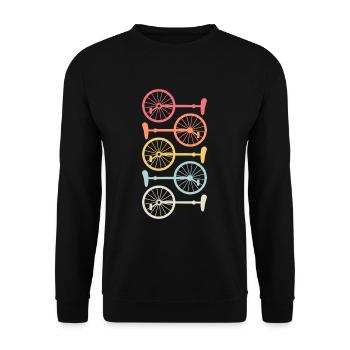 Vintage Unicycle Unicycle Unicycliste Bicyclette - Sweat-shirt Unisexe - noir - Devant - Alina (178cm) & Michal (187cm)