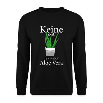 Keine Zeit Ich Habe Aloe Vera Zimmerpflanze - Unisex Pullover - Schwarz - Vorne - Alina (178cm) & Michal (187cm)