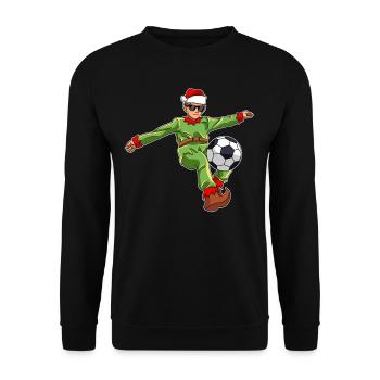 Père Noël lutin du football - Sweat-shirt Unisexe - noir - Devant - Alina (178cm) & Michal (187cm)