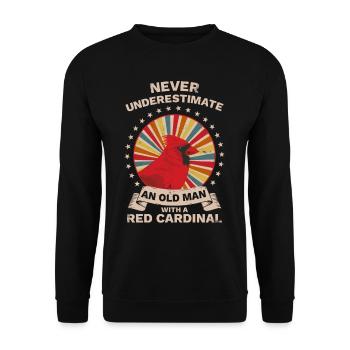 Cardinal Rouge Cardinal Rouge Rétro Vintage Cardinal - Sweat-shirt Unisexe - noir - Devant - Alina (178cm) & Michal (187cm)