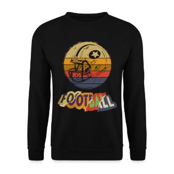 American Football Helm Vintage Retro USA Sport - Unisex Pullover - Schwarz - Vorne - Alina (178cm) & Michal (187cm)