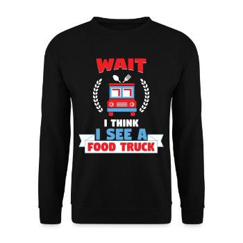 Wait I Think I See A Food Truck - Unisex Sweatshirt - black - Front - Alina (178cm) & Michal (187cm)