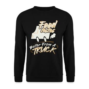 Food Tastes Better From A Truck - Unisex Sweatshirt - black - Front - Alina (178cm) & Michal (187cm)