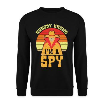 Nobody Knows Im A Spy - Unisex Sweatshirt - black - Front - Alina (178cm) & Michal (187cm)