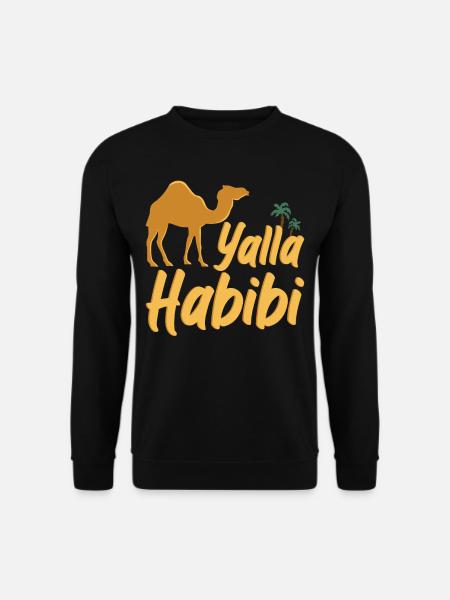 Yalla Habibi Camel Arabic - Unisex Sweatshirt - black
