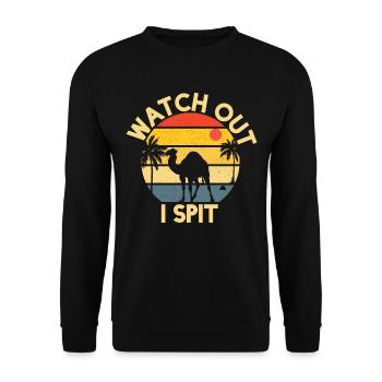 Camel Watch Out I Spit - Unisex Sweatshirt - black - Front - Alina (178cm) & Michal (187cm)