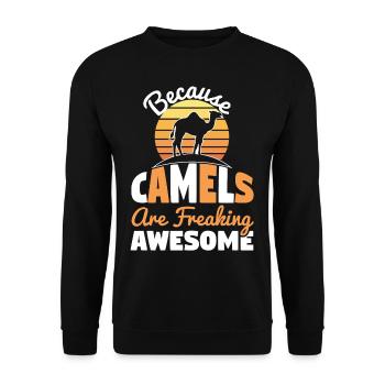 Because Camels Are Freaking Awesome - Unisex Sweatshirt - black - Front - Alina (178cm) & Michal (187cm)