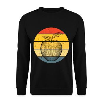 Vintage Apple Fruit Distressed - Unisex Sweatshirt - black - Front - Alina (178cm) & Michal (187cm)
