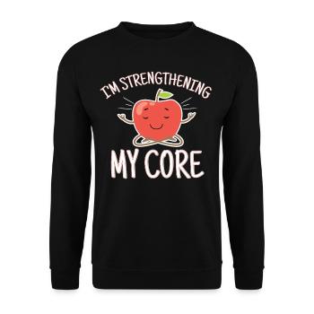 Im Strengthening My Core Apple Meditation - Unisex Sweatshirt - black - Front - Alina (178cm) & Michal (187cm)