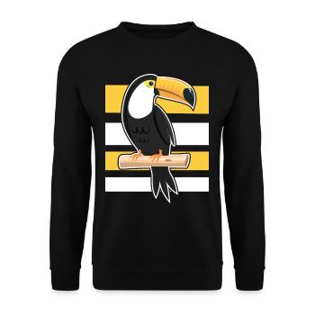 Tucan Parrot Paradise Bird - Unisex Sweatshirt - black - Front - Alina (178cm) & Michal (187cm)