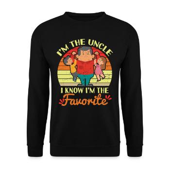 Im The Uncle I Know Im The Favorite - Unisex Sweatshirt - black - Front - Alina (178cm) & Michal (187cm)