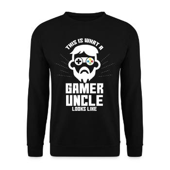This Is What A Gamer Uncle Looks Like - Unisex Sweatshirt - black - Front - Alina (178cm) & Michal (187cm)