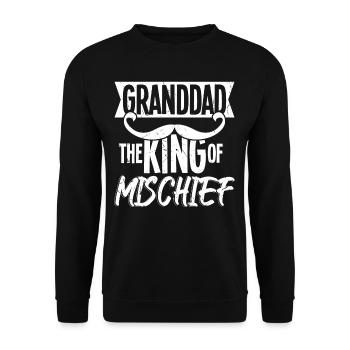 Granddad The King Of Mischief - Unisex Sweatshirt - black - Front - Alina (178cm) & Michal (187cm)