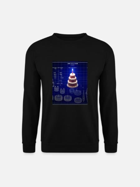 Torte Blaupause Konditor Kuchen Backen - Unisex Pullover - Schwarz