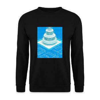 Cake Blueprint Pastry Chef Cake Baking - Unisex Sweatshirt - black - Front - Alina (178cm) & Michal (187cm)