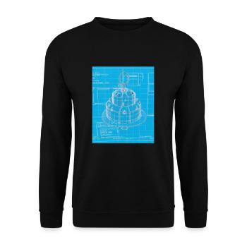 Cake Blueprint Pastry Chef Cake Baking - Unisex Sweatshirt - black - Front - Alina (178cm) & Michal (187cm)