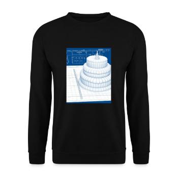 Cake Blueprint Pastry Chef Cake Baking - Unisex Sweatshirt - black - Front - Alina (178cm) & Michal (187cm)
