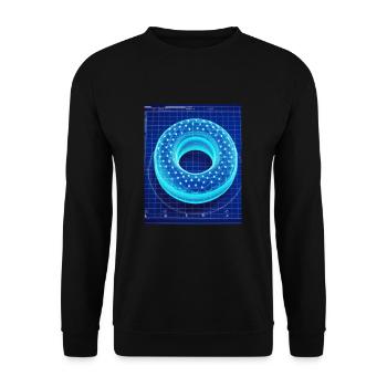 Donut Blueprint Chef Pâtissier Gâteau Cuisson - Sweat-shirt Unisexe - noir - Devant - Alina (178cm) & Michal (187cm)