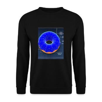 Donut Blueprint Chef Pâtissier Gâteau Cuisson - Sweat-shirt Unisexe - noir - Devant - Alina (178cm) & Michal (187cm)